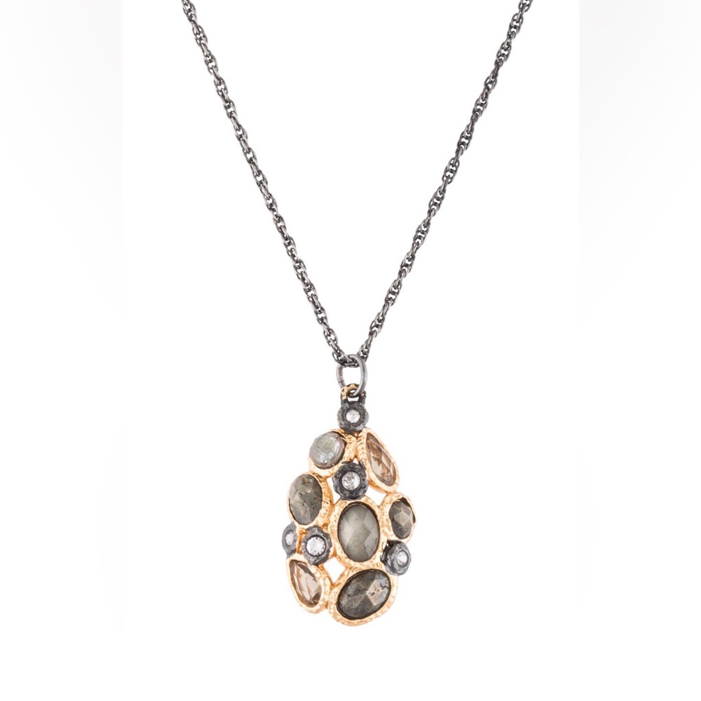 Alexis Bittar Necklace Elements Chestnut Pyrite Cluster